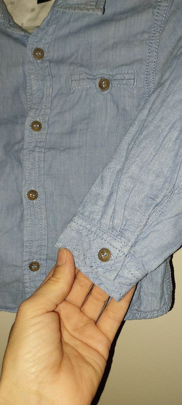 Chemise coton bleu clair Ki1bi état neuf 24 mois / 2 ans - photo numéro 4