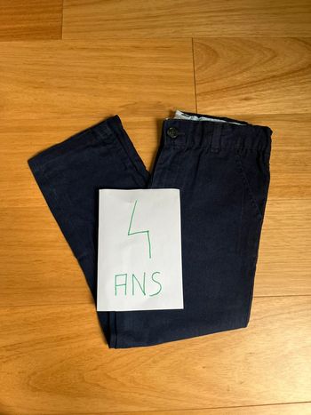 Pantalon bleu marine en lin