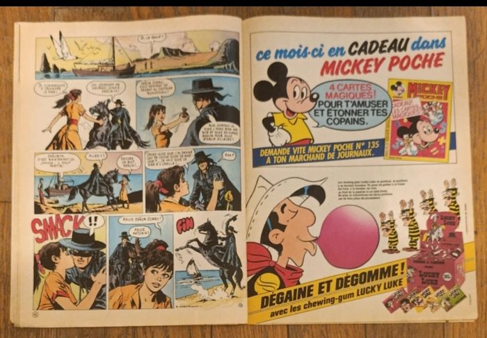 Ancien journal de mickey avec cadeau transferts zorro N°1722 - 1985 vintage - photo numéro 7