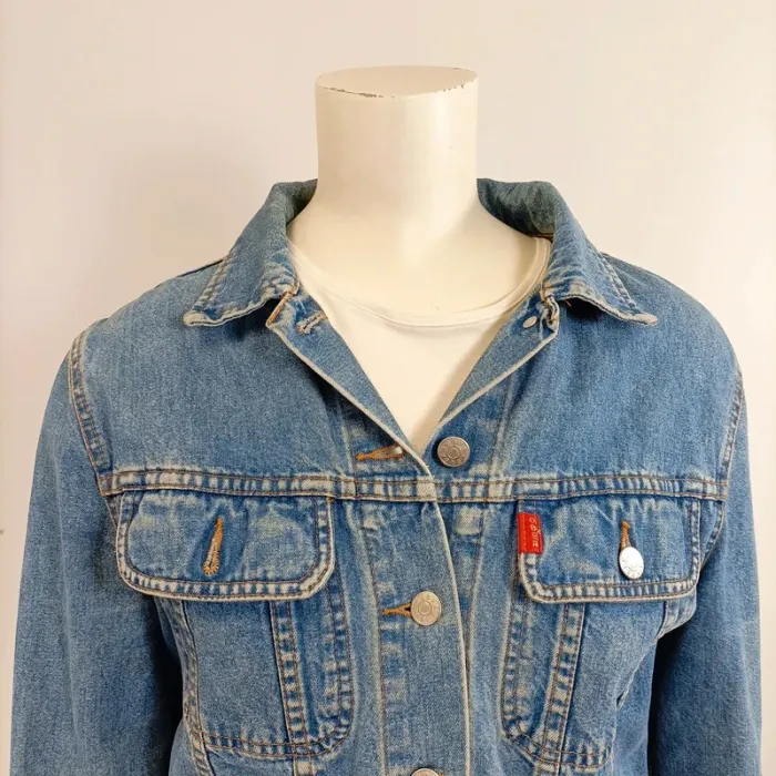 Veste en jean Ober - taille S - jean clair 100% coton bonne qualité A177 - photo numéro 5