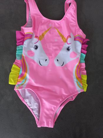 Maillot de bain 1 pièce licorne 3/4 ans rose