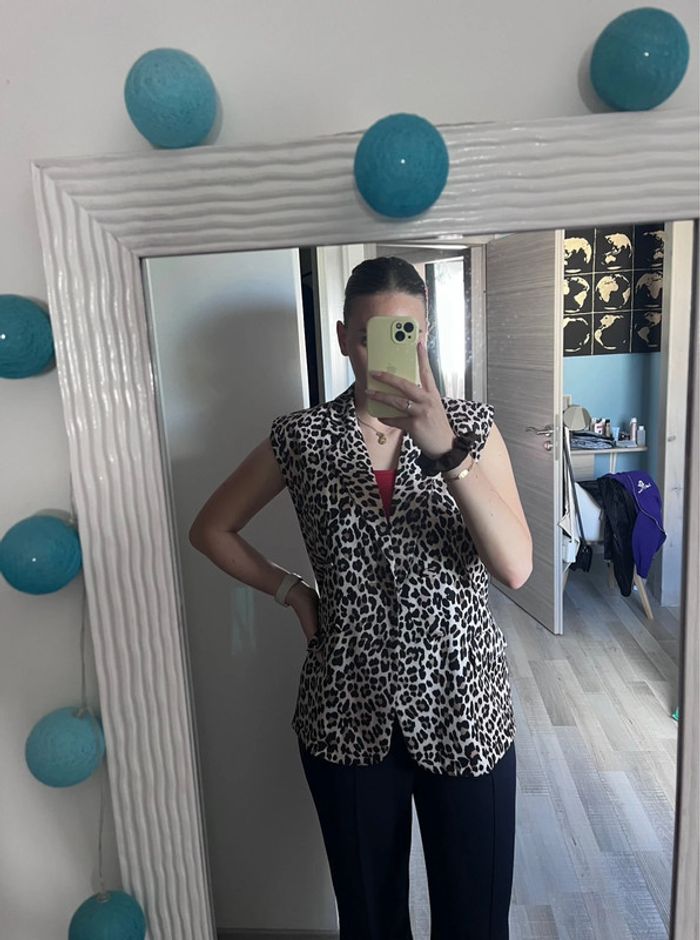 Veste sans Manches Imprimé Animalier Made in Italy