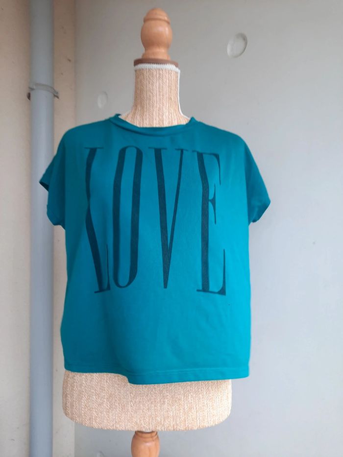 T-shirt manches courtes Love taille M vert