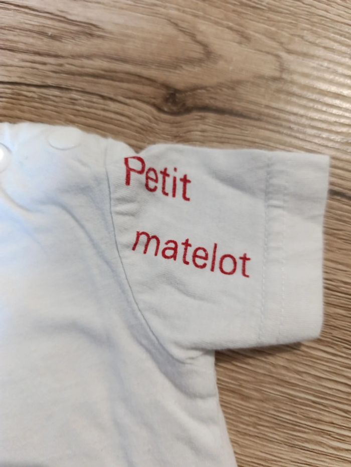 T-shirt 1 mois petit matelot - photo numéro 3