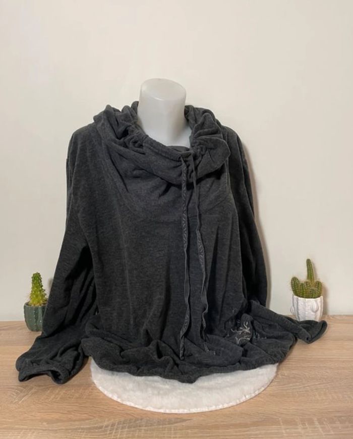 Sweat polaire anthracite col roulé Décathlon Grande taille