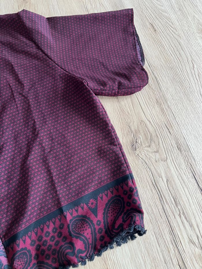 Kimono court bordeaux taille 14 ans - photo numéro 2