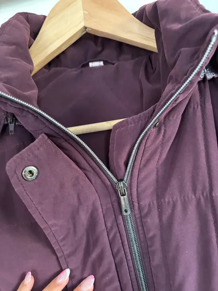 Manteau long aubergine prune taille 38 / M - photo numéro 5