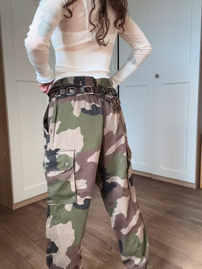 Treillis militaire pantalon cargo vintage authentique - photo numéro 4