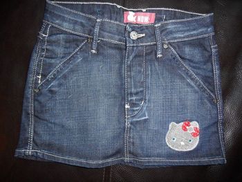 Jupe en jean bleu brut fille, Hello Kitty, taille 12 ans 