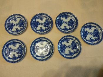 7 sous tasses Dragon Japonais Vintage