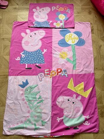 Parure de lit Drap Peppa Pig rose