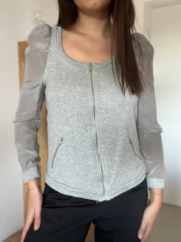 Veste/gilet gris en soie Two Days - photo numéro 3