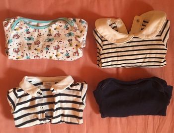 Bodys manches longues 3 mois bleu