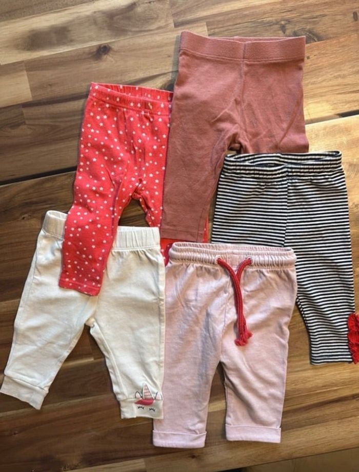 Lot de 5 Leggings / Pantalon Fille 6 Mois