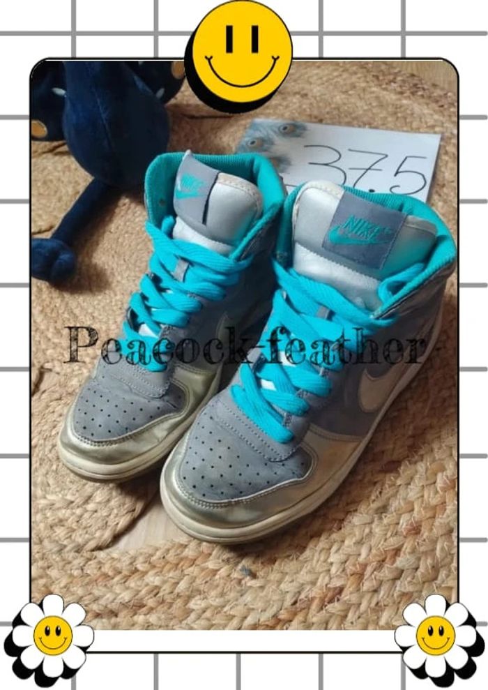 Baskets Nike grises turquoise 37.5 - photo numéro 4