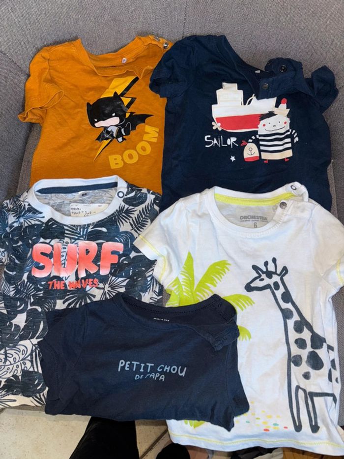 Lot de 5 t-shirts 6 mois