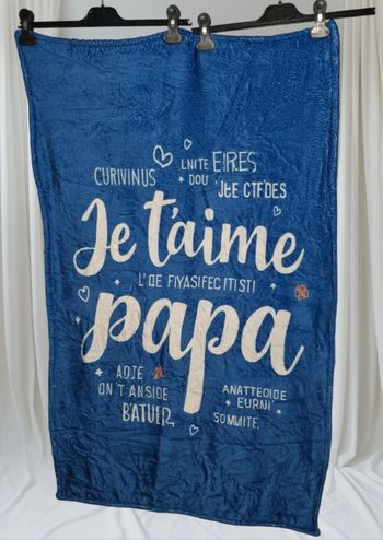 💥Plaid polaire , tout doux , " Je t'aime Papa "