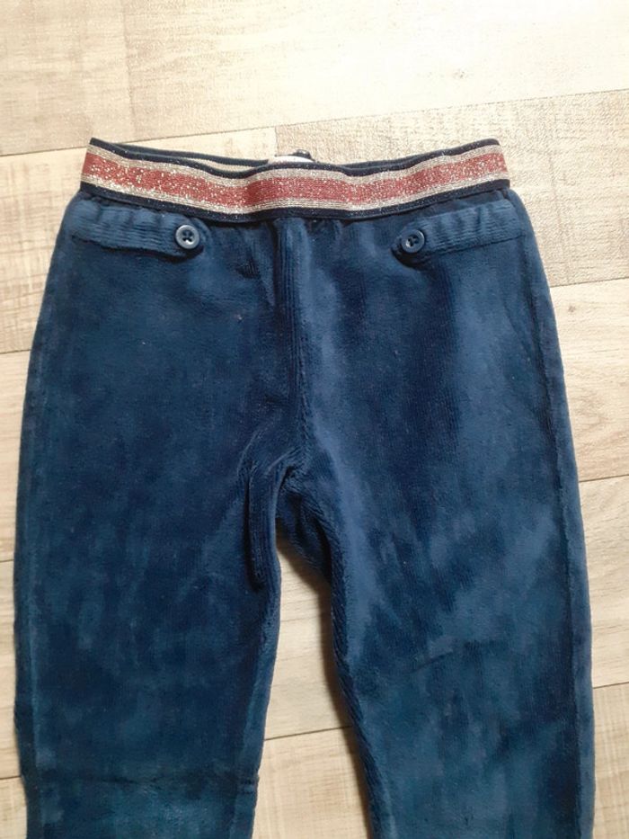 Pantalon fille en velours bleu marine 4 ans - photo numéro 3