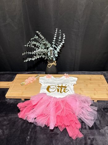 Ensemble pour 1er anniversaire tutu robe et bandeau