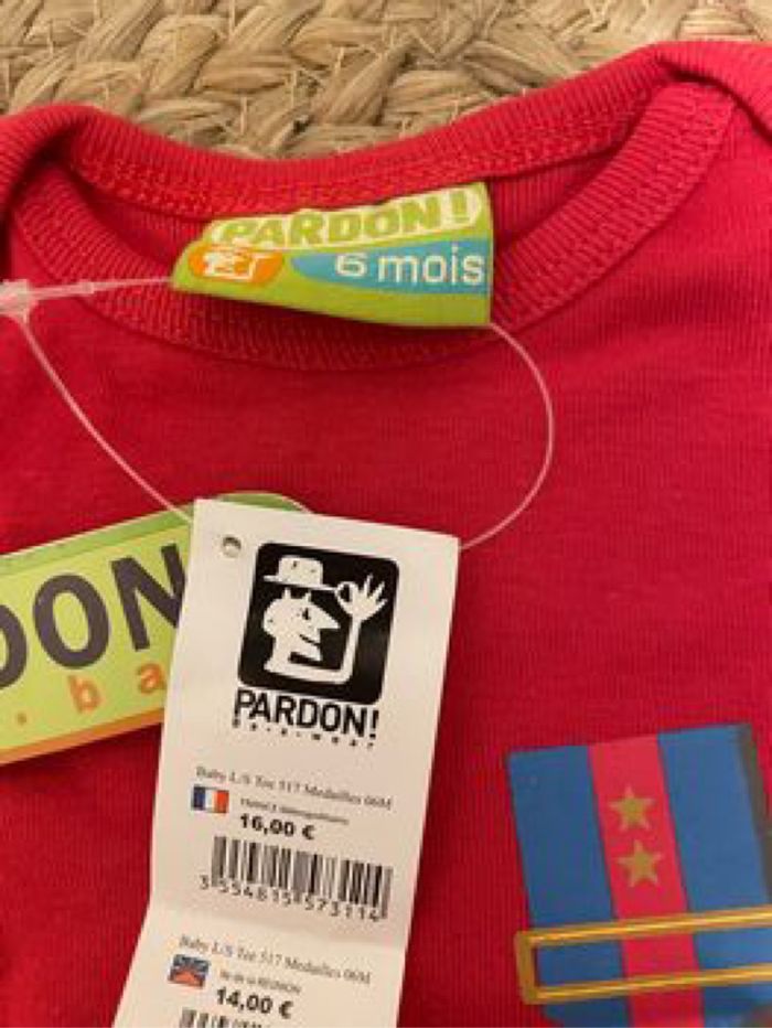 Tee shirt PARDON neuf avec étiquette 6 mois - photo numéro 2