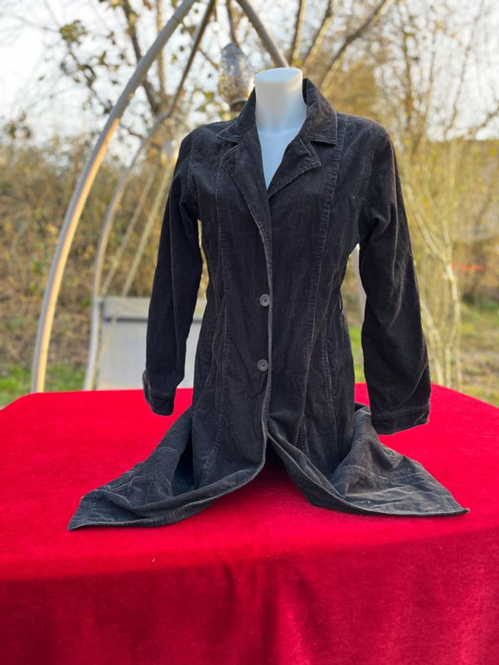 manteaux vintage velours marron petite cotes T S