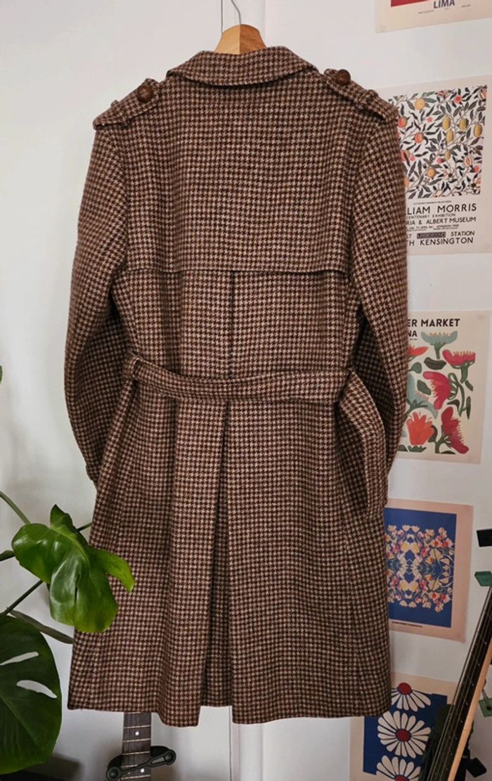Manteau long pied de poule 100% laine - photo numéro 2