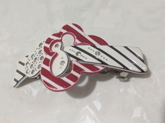 Belle barrette vintage à rayures. - photo numéro 3