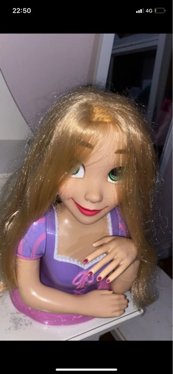 Tête à coiffé raiponce deluxe au long cheveux - photo numéro 2