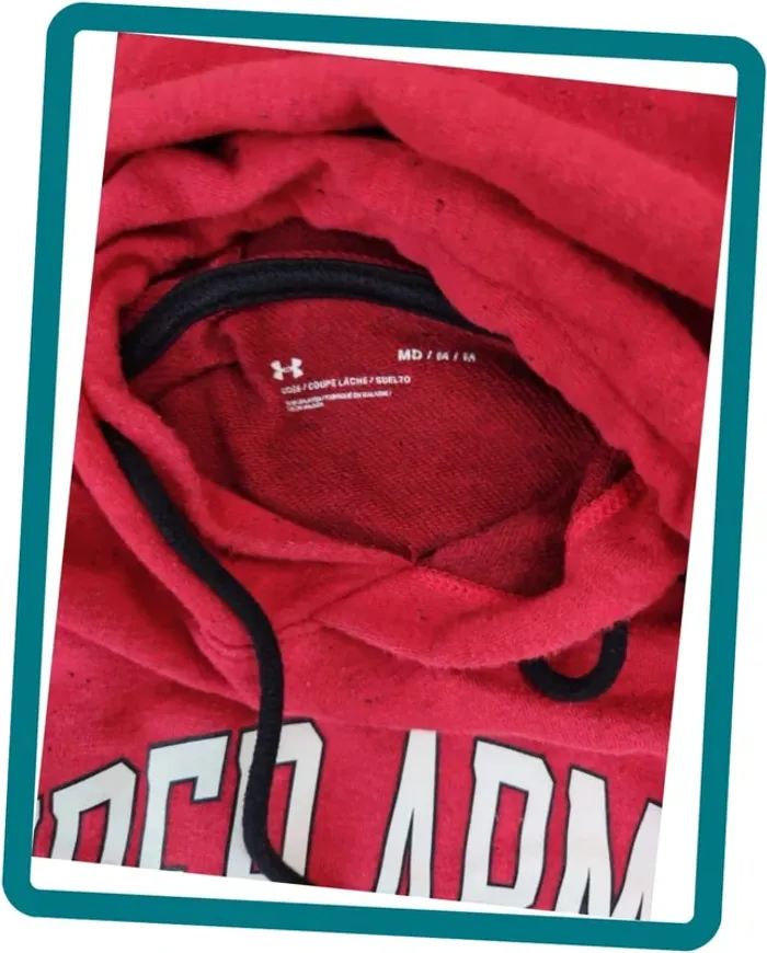 Sweat à capuche Under Armour rouge Taille M | Athletic Dept - photo numéro 2