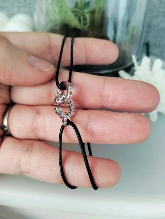 Bracelet cordon noir et Swarovski Element