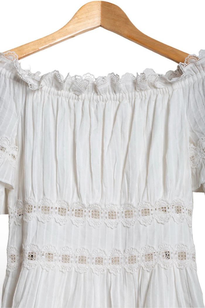 Robe blanche broderie anglaise et dentelle bohème Zimmermann Taille 36 - photo numéro 4
