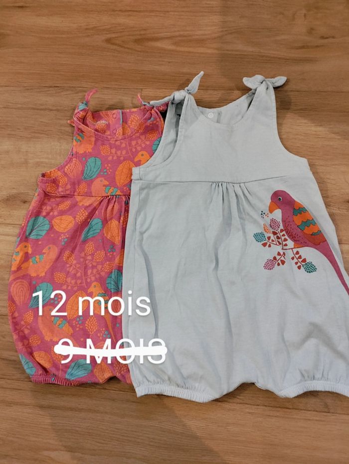 Lot de 2 barboteuses combi short 12 mois 74cm