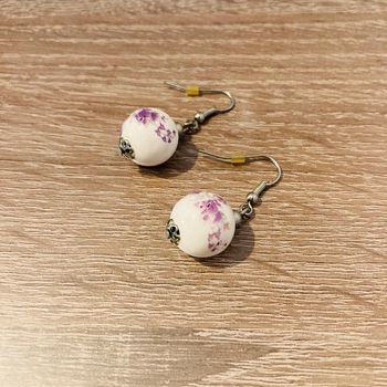 Boucles d’oreilles Pimkie | violet & blanc 🌿