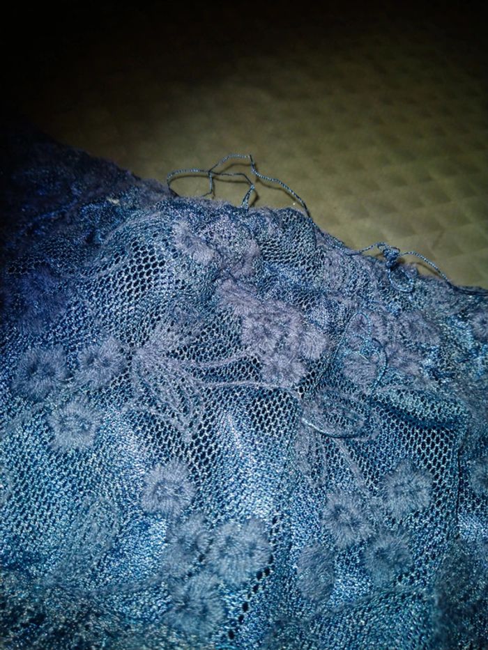 Jupe de fête volantée en tulle et broderies marine femme taille unique it hippie - photo numéro 13