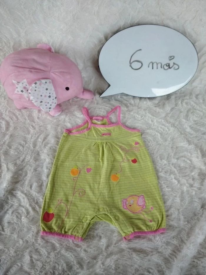 Combinaison été Fille 6 mois Orchestra Oiseau 100% coton