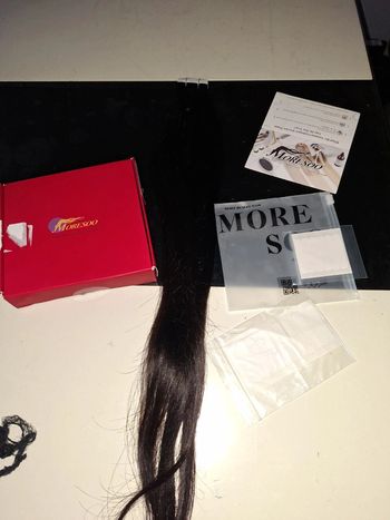 Extensions de cheveux noir Adhésif 60cm