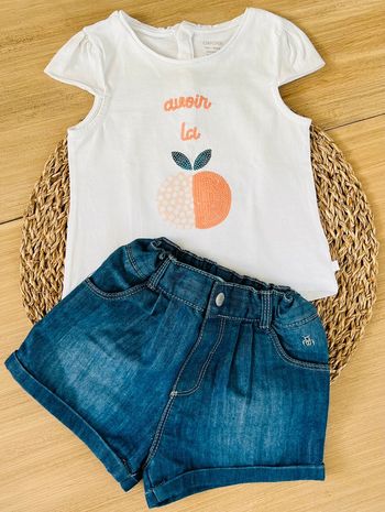 Ensemble tee-shirt et short denim Obaïbi