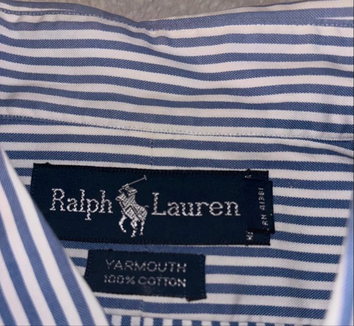 Chemise Neuve Ralph Lauren Homme à Rayures Bleues - Taille L/40 (15 1/2-35) - photo numéro 6