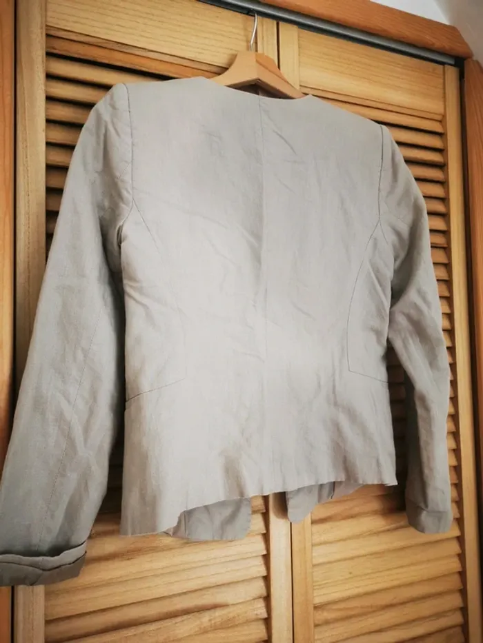 Veste lin et coton beige - photo numéro 3