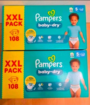 🍼 Pampers Baby-Dry T5 Lot de 2 × 108 couches (11–16 kg)