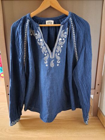 Blouse brodée gaze de coton Promod 44