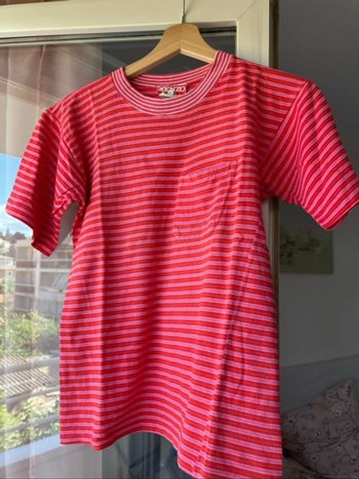 T-chirt rose et rouge à rayures Kenzo T.S - photo numéro 8