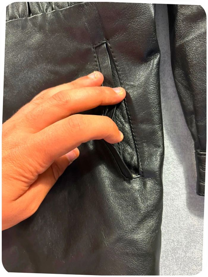 Veste en cuir Noir taille M Femme - photo numéro 5