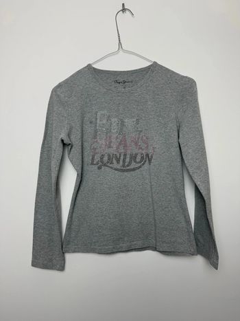 T-shirt gris longues manches Pepe Jeans fille taille 16 ans