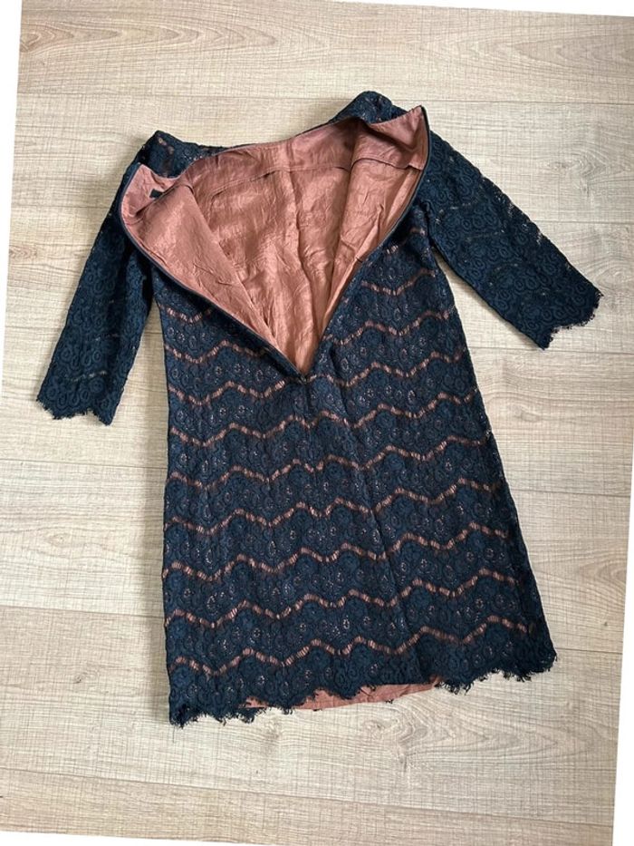 Robe noire et marron en dentelle 123 taille 36 jamais portée - photo numéro 13