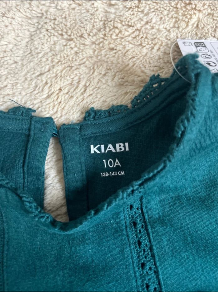 Blouse enfant fille verte kiabi taille 10ans - photo numéro 3