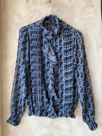 Blouse à motifs volanté Rivière de Lune M