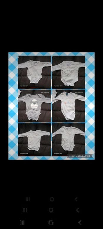 Lot de 6 bodies garcon 3 mois