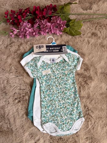 Lot de 3 bodies petit bateau manches courtes  coton 