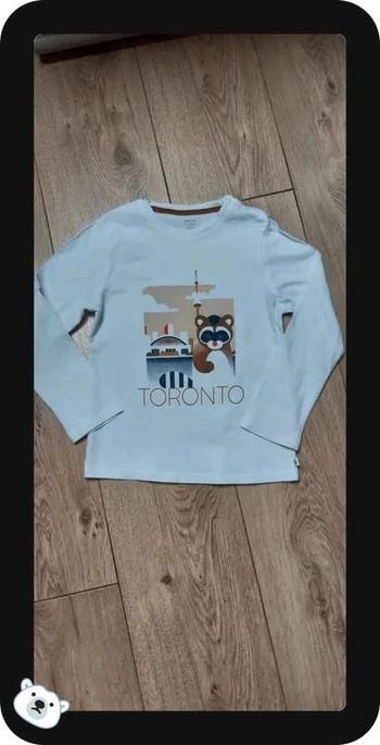 Tee-shirt ML obaibi blanc "toronto" 4 ans état neuf